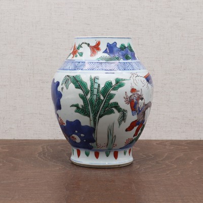 Lot 58 - A Chinese wucai jar