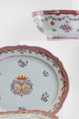 Lot 69 - An export armorial porcelain part dinner service