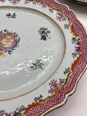 Lot 69 - An export armorial porcelain part dinner service
