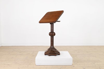 Lot 575 - A Gothic Revival oak adjustable reading stand
