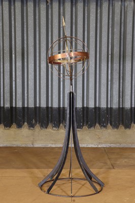 Lot 41 - A copper and bronze armillary sphere