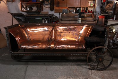Lot 52 - An industrial mining cart repurposed as a garden seat