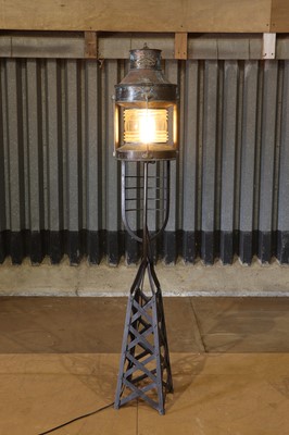 Lot 36 - A copper and brass buoy lantern by Pascall Atkey & Sons, Cowes