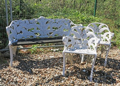 Lot 498 - A Coalbrookdale style cast iron garden bench