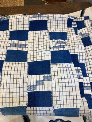 Lot 417 - A large Asante cotton kente cloth
