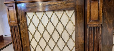 Lot 7 - A George IV rosewood side cabinet in the manner of Gillows