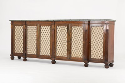 Lot 7 - A George IV rosewood side cabinet in the manner of Gillows