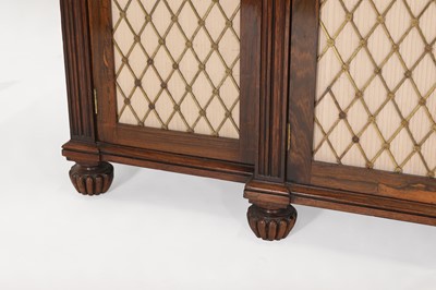 Lot 7 - A George IV rosewood side cabinet in the manner of Gillows