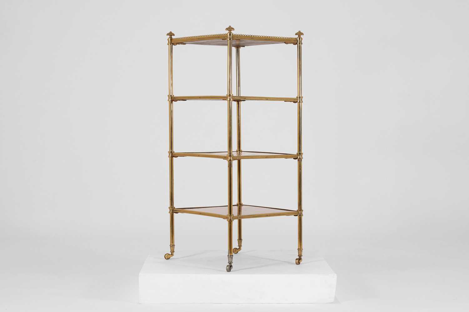 Lot 13 - A Regency-style rosewood and brass étagère
