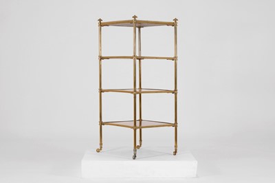 Lot 13 - A Regency-style rosewood and brass étagère