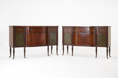 Lot 24 - A pair of mahogany and painted cabinets