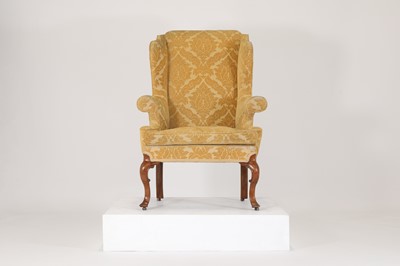 Lot 77 - A George I walnut wingback armchair