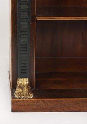 Lot 83 - A rosewood open bookcase of small proportions