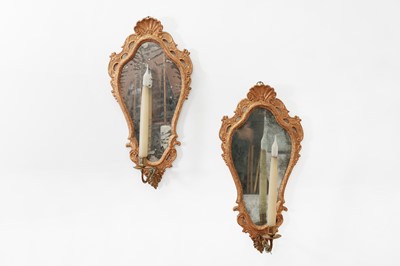 Lot 84 - A pair of gilt-gesso girandoles