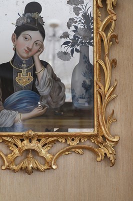 Lot 9 - A pair of export reverse-glass mirrors