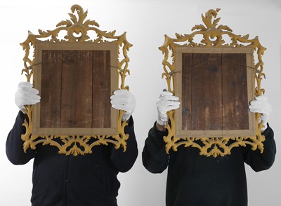 Lot 9 - A pair of export reverse-glass mirrors