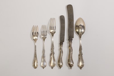 Lot 52 - A German silver flatware service