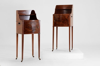 Lot 186 - A pair of George III mahogany bedside tables