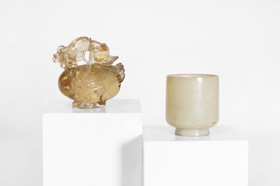 Lot 180 - A Chinese smoky quartz carving