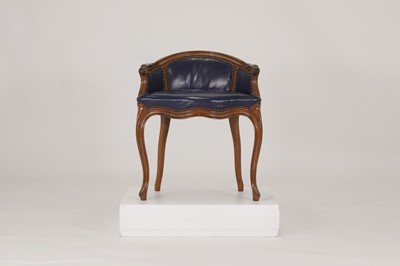 Lot 159 - A Louis XV-style beech fauteuil de bureau