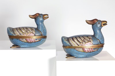 Lot 172 - A pair of cloisonné boxes and covers