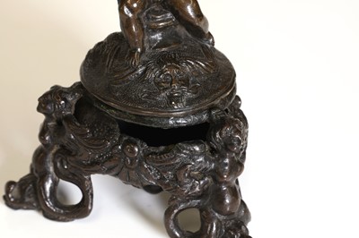 Lot 38 - A bronze inkwell
