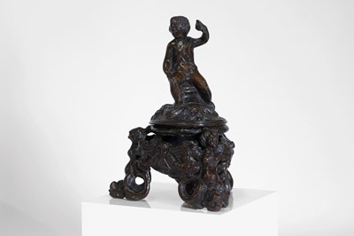 Lot 38 - A bronze inkwell