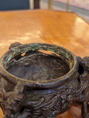 Lot 38 - A bronze inkwell