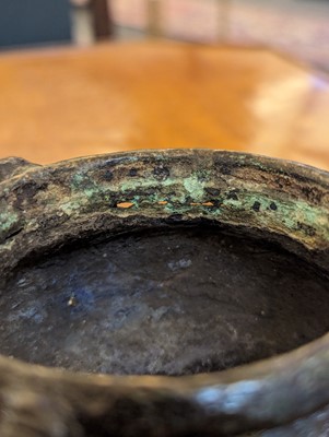 Lot 38 - A bronze inkwell