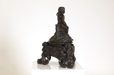 Lot 38 - A bronze inkwell