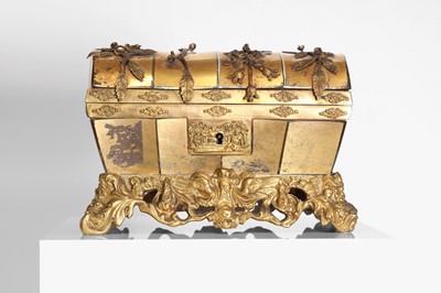 Lot 189 - A gilt-glass and metal-mounted table casket