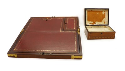 Lot 321 - A brass-bound mahogany writing slope