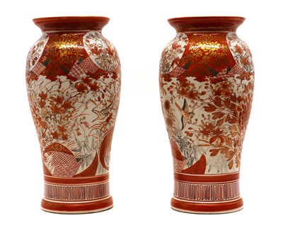Lot 144 - A pair of Japanese Kutani vases