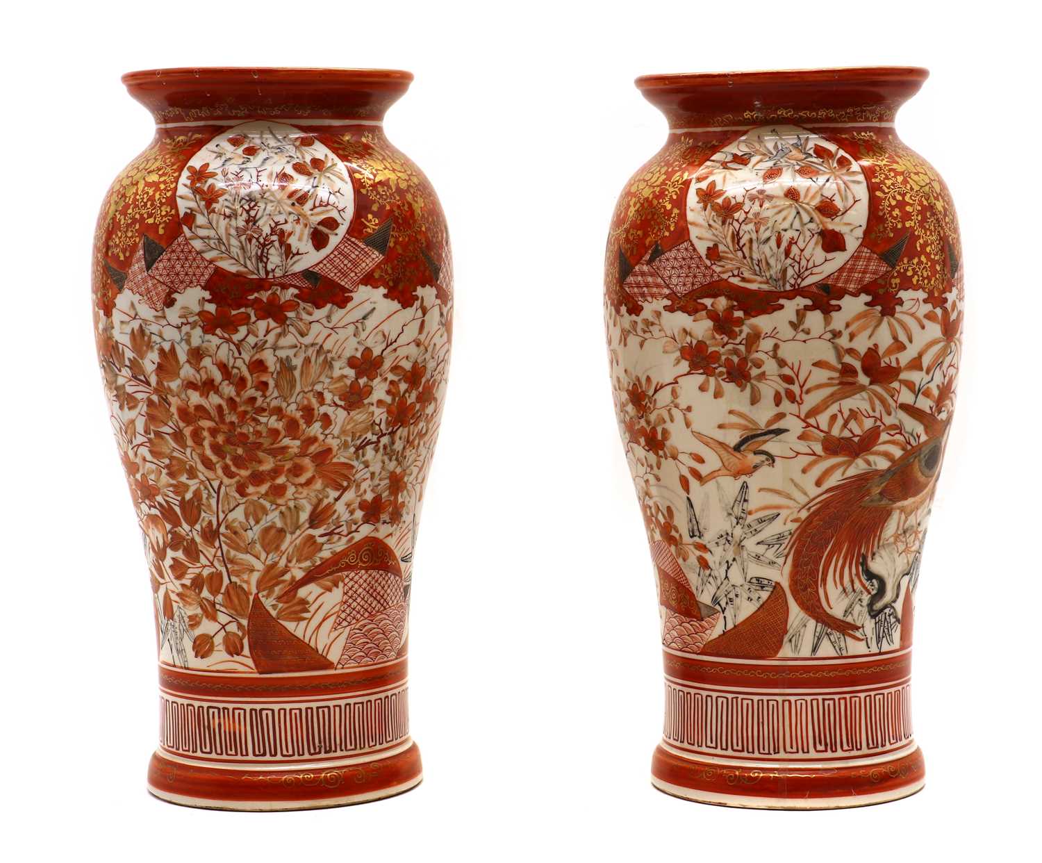 Lot 144 - A pair of Japanese Kutani vases