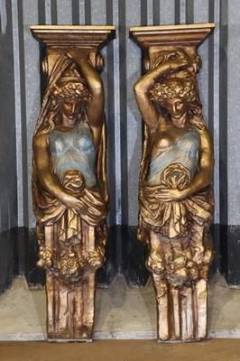 Lot 32 - A pair of plaster corbels in Greek Revival style