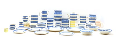 Lot 181 - A Cornishware pottery dinner service