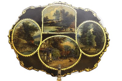 Lot 292 - A Regency papier mache face screen