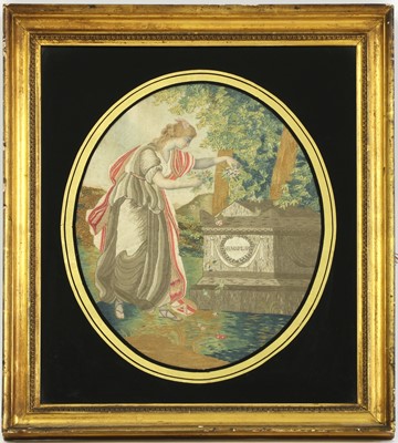 Lot 369 - A needlework panel