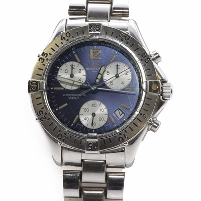 Lot 1442 - A gentlemen's stainless steel Breitling Colt chronograph bracelet watch