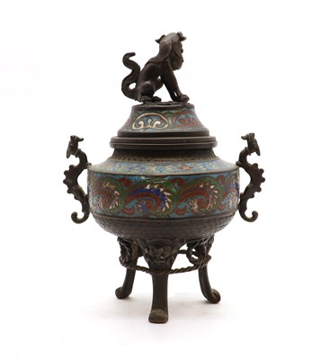 Lot 197 - A Japanese cloisonné koro