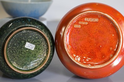 Lot 56 - A collection of six Ruskin pottery items