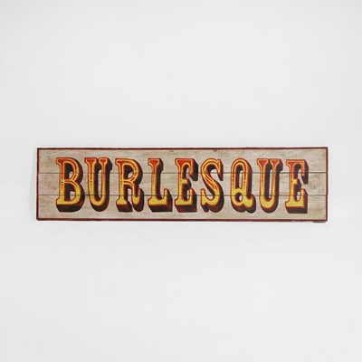 Lot 183 - A large wooden 'BURLESQUE' sign