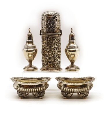 Lot 22 - A collection of silver cruet items