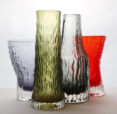 Lot 226 - A group of Whitefriars 'Textured Range' glass vases