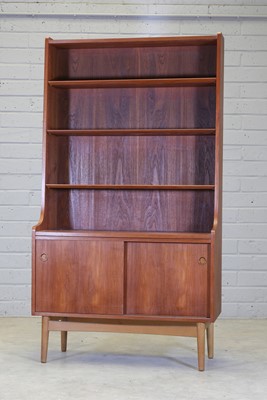 Lot 444 - A teak open bookcase