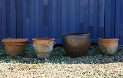 Lot 486 - A group of four Italian terracotta garden planters