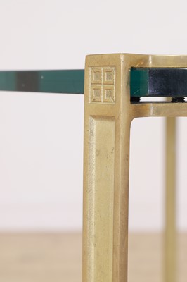 Lot 162 - A pair of modernist brass side tables