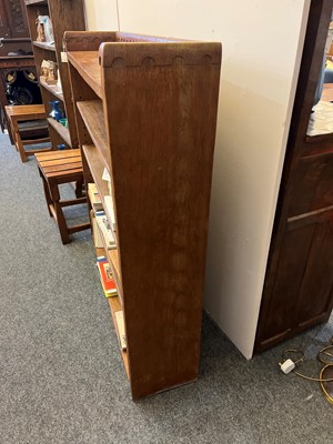 Lot 132 - A Robert 'Mouseman' Thompson oak open bookcase