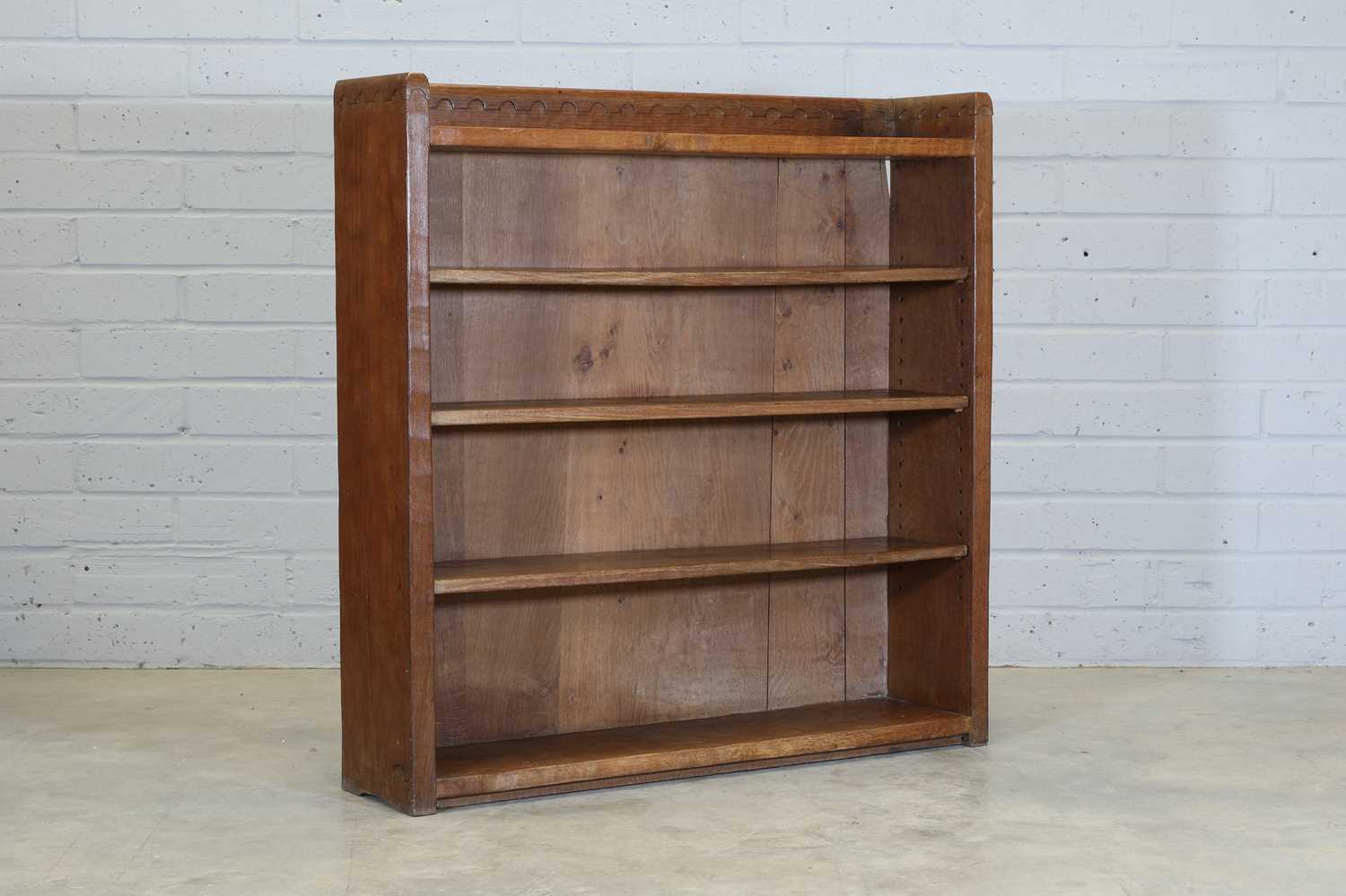 Lot 132 - A Robert 'Mouseman' Thompson oak open bookcase