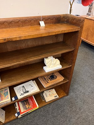 Lot 132 - A Robert 'Mouseman' Thompson oak open bookcase